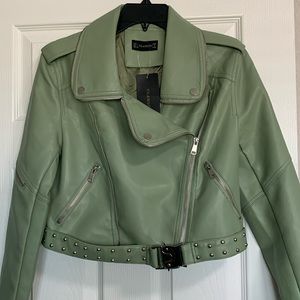 NWT Edgy vegan leather moto jacket by Yilanuoyi